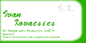 ivan kovacsics business card